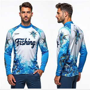 เสื้อตกปลาแขนยาวสำหรับผู้ชายสำหรับกิจกรรมกลางแจ้งออกแบบได้เองด้วยผ้า dryfit และคุณสมบัติป้องกันแสงแดดได้ถึง50 - Product Image 4