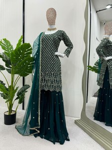 Trajes indios de Bollywood bordados de seda Georgette listos para usar de moda india para mujeres trajes especiales 2024 - Product Image 2