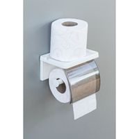 Porte-papier toilette et porte-serviettes adhésif moderne en noir et blanc pour salle de bain, en ABS
