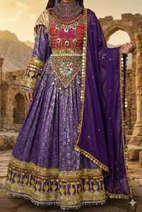 Vente flash Robe afghane Kutchi respirante pour femmes Style ethnique Fait à la main Traditionnelle Afghane Col à pièces de monnaie Robes décontractées de soirée - Product Image 4