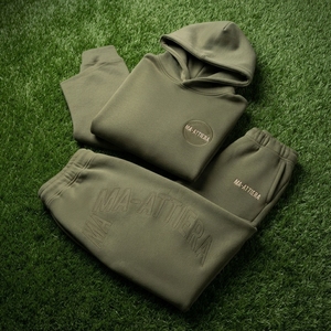 <b>Womens</b> Olive Green Hoodie Tracksuit Set <b>Fleece</b> Pullover <b>Jogger</b> Pants Casual Matching Activewear Loungewear Outfit Modern - Product Image 5