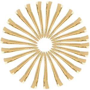 Extension de cheveux populaire métal canard Bill cheveux sectionnement clips de coiffure salon anti-dérapant acier inoxydable couleur or avec trous - Product Image 2