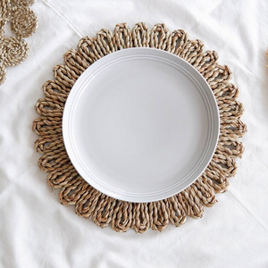 Set de table en jonc de mer floral au design unique avec le prix le moins cher set de table en paille de raphia pour tables de décoration - Product Image 4