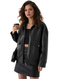 Chaqueta de Cuero para Mujer, Resistente al Viento, Transpirable, de Manga Larga, Diseño Único, para Uso Diario, Gran Venta - Product Image 3