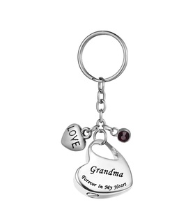 Grandma Customized Metal Family in Heart Stainless Steel Memorial Keepsake Urn Keychain <b>for</b> <b>Ashes</b> Cremation Jewelry Custom Size - Product Image 1