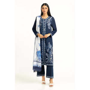 Dupatta de Satén Blanco para Mujer con Estampado Arrugado y Decoración Bordada a Mano - Product Image 1