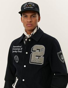 Custom 100% Wool Vintage <b>Varsity</b> Stand Collar Baseball <b>Bomber</b> Winter <b>Jacket</b> with Polyester Quilted Lining Custom Size for <b>Men</b> - Product Image 6