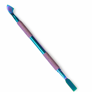 Empujador de Cutículas Profesional de Doble Punta, Arcoíris, Acero Inoxidable, Agarre Antideslizante, Resistente al Óxido, para Manicura, Pedicura y Limpieza de Uñas - Product Image 1