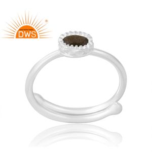 Anillo de piedras preciosas de obsidiana con brillo de oro Natural de Plata de Ley 925, joyería personalizada para mujer, regalo para ella - Product Image 1