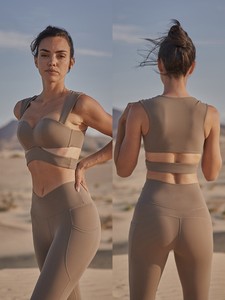 Nuevo diseño 2 uds sujetador y legging Sexy ahueca hacia fuera bolsillo Legging correr ropa de entrenamiento deportes Fitness ropa Yoga sujetador mujeres - Product Image 6