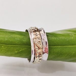 Infinity Spinner Band Bague de méditation Bague de pouce pour femme en argent sterling 925 Fidget Bijoux faits à la main Bague Spinner pour homme de Noël - Product Image 1