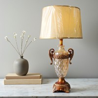 Lampe de table en verre électrique de haute qualité avec lumière LED blanc chaud, abat-jour conique, design moderne et traditionnel pour la décoration de la maison
