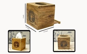 Boîte à mouchoirs en bois moderne avec finition élégante fabriquée à la main pour la décoration de la maison et du bureau à un prix abordable de l'Inde - Product Image 2