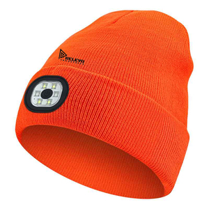Custom <b>LED</b> <b>Beanie</b> <b>Hat</b> with 3D Embroidery USB Rechargeable Winter Knitted Headlamp Cap Unisex Casual Gift - Product Image 6