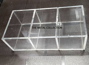 Bandeja de almacenamiento acrílica en forma de rectángulo de lujo, 3 compartimentos, Color transparente, accesorios de cocina para el hogar con estilo, función seca - Product Image 6