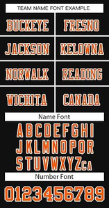 เสื้อฟุตบอลตัวสั้นคอวีเสื้อทีมฟุตบอลอเมริกันพิมพ์หมายเลขผ้าตาข่ายระบายอากาศสีดำสีส้มสีขาว - Product Image 3