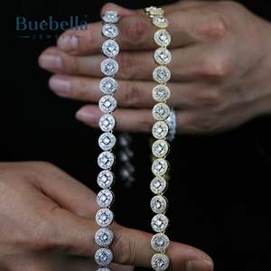 Venta caliente 14K Chapado en oro 925 Plata de ley 10mm Collar de corte redondo para hombres Collar Premium - Product Image 3