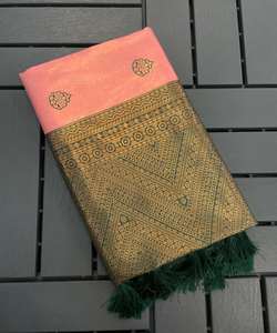 Exclusivo Sari de Seda Georgette para Bodas con Bordado Pesado y Elegante Blusa Preconfeccionada para un Look Festivo - Product Image 4