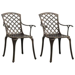 LIVRAISON À DOMICILE 2 chaises de patio en aluminium coulé bronze neuves d'origine - Product Image 2