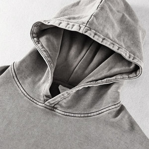 Nouveau design de pull à capuche lavé à l'acide à épaules tombantes, sweat à capuche en polaire à épaules tombantes imprimé personnalisé, approvisionnement ODM - Product Image 3