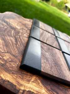 Posavasos de resina y madera de la mejor calidad posavasos de nogal posavasos de té de nogal cuadrados clásicos - Product Image 3