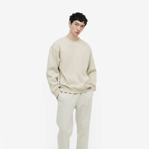 Sudadera de Cuello Redondo de Forro Polar Básica para Hombre, Última Tendencia, Talla Grande, Manga Regular, Sudadera con Logotipo Personalizado para Hombre - Product Image 3