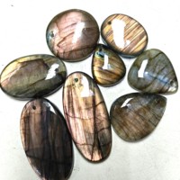 Cabochon en Labradorite violette naturelle Cabochon en vrac en forme de mélange fait à la main poli à la main en gros Semi Precious Gemstone Cab