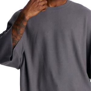 Sweat-shirt à col rond ample et surdimensionné pour homme avec logo personnalisé, en molleton de coton gris, style streetwear décontracté à manches larges, offre OEM ODM - Product Image 2