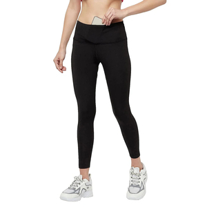 Leggings Deportivos Transpirables de Cintura Alta para Mujer, Color Negro, Ropa de Gimnasio, Fitness, Yoga, Pantalones Deportivos con Costuras para Damas - Product Image 1