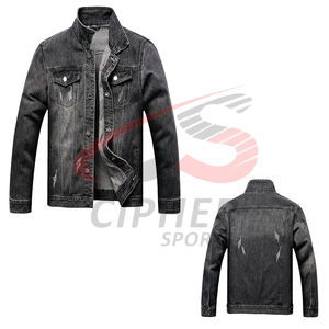 Chaquetas vaqueras de algodón 100% para hombre, chaqueta fina informal con bolsillo de Color sólido para hombre, estilo de alta calidad, ropa para hombre, chaqueta vaquera - Product Image 3