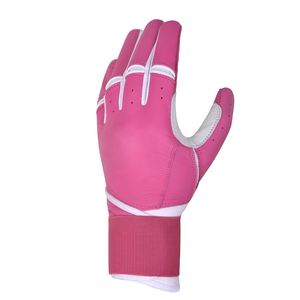 Gants de frappe de baseball professionnels en cuir, ambidextres, respirants, légers, confortables, durables, couleur rose, manchette longue - Product Image 3