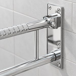 Barra de Agarre Plegable en Forma de U, de Acero Inoxidable Pulido, Fácil de Instalar, para Baño - Product Image 2
