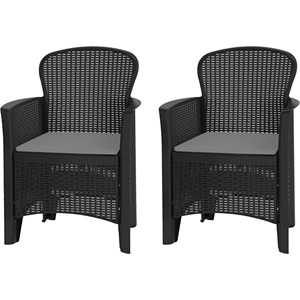 Divano divano da 2 posti in polipropilene antracite Progarden Set tavolino e Jungle Rattan linea da giardino per uso interno - Product Image 2