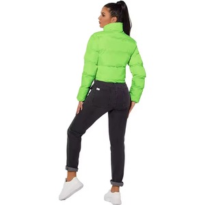 High Quality Simple Streetwear Women's Breathable <b>Puffer</b> <b>Jacket</b> Winter Thick <b>Cropped</b> Zipper with Nylon Lining and Woven Weave - Product Image 6
