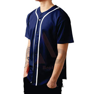 Maillot de baseball et de softball unisexe en gros, personnalisable, respirant, polyester 220g, col en V, séchage rapide, antibactérien, sublimation intégrale, le meilleur - Product Image 5