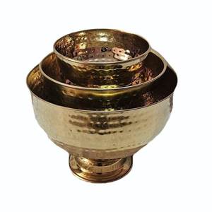 ชุดชามช็อกโกแลตทำมือ งานแฮนด์เมด ตกแต่งสวยงาม ขายดี รุ่นใหม่ ชุบทองลายตอก ชุด 3 ใบ - Product Image 1