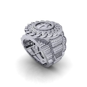 Bague de cocktail SHREYA DIAM Croix Chrétienne en Argent 925 avec Moissanite Sertie Pavé, Bijou Religieux Unisexe, Rhodium/Rose - Product Image 6
