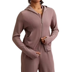 Nouvelle arrivée Sweat à capuche zippé tendance pour femmes et survêtement 2 pièces pour la gym, le jogging, la course à pied au prix d'usine direct - Product Image 4