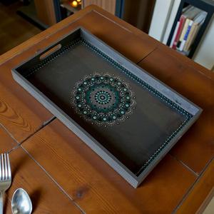 Bandeja de Servicio de Diseño con Recubrimiento de Esmalte de Madera MDF, Bandeja de Mesa de Alta Calidad para Hoteles y Restaurantes - Product Image 5