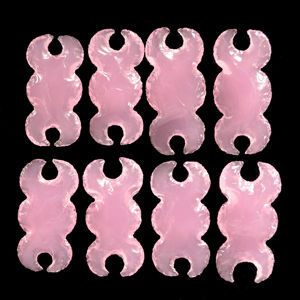 Vente en gros de pierres précieuses en cristal de quartz rose triple lune en forme de fleur, pierres brutes de guérison, certifiées par un tiers, Rajasthan - Product Image 1