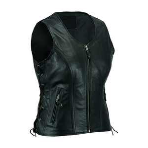 Chaleco de Cuero para Motociclista para Mujer, Nuevo Diseño, Impermeable, Cuero Genuino de Alta Calidad, Precio Bajo al por Mayor - Product Image 5