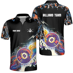 Maillots de sport personnalisés pour hommes, grande taille, pour billard et snooker, imprimés par sublimation, séchage rapide, respirants - Product Image 1