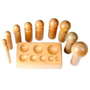 Dapping en bois de haute qualité 9 poinçons et bloc de Dapping utilisés pour l'outil de fabrication de bijoux vente entière prix le plus bas meilleur produit - Product Image 1