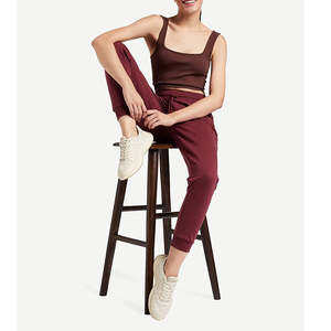 2024 meilleur Design haute qualité Slim Fit femmes Joggers décontracté soie pantalons de survêtement élastique décoration longue XL taille respirant lavé - Product Image 3