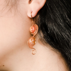 Pendientes de Pluma de Pavo Real Estilo Bohemia Vintage de beGems para Mujer, Joyería Retro de Moda al por Mayor, Diseño para Uso Diario - Product Image 2