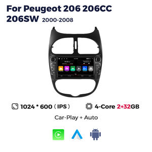 MEKEDE Android 7 pouces Pantalla Carro Car Navigation 360 Audio Stéréo Car-play Multimédia pour <span class=keywords><strong>Peugeot</strong></span> 206 206CC <span class=keywords><strong>206SW</strong></span> 2000-2008 - Product Image 4