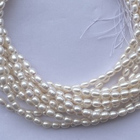 Perles de riz en pierre de perle d'eau douce naturelle blanche de 5 mm 6 mm, brin de pierres précieuses, fournisseur direct, fabrication de bijoux en DIY, vente en vrac, brin en vrac pour bricolage