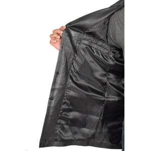 High Quality Coated <b>Leather</b> <b>Jacket</b> Men's Comfortable Breathable Windproof Stand Regular Length Quick Dry Custom Front Casual - Product Image 2