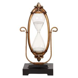 Sablier traditionnel en métal, décoration de table de bureau, style classique, arrangement de sable, accent artistique, style héritage - Product Image 2