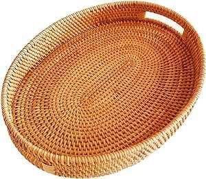 Dernière forme hexagonale Plateau de service en osier tissé Plateau de service de fruits d'eau tressé Plateau de service en rotin tissé Vente à chaud - Product Image 5